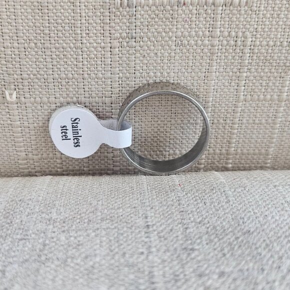 Fashion Ring Checker Staineless Steel Unisex Fashion Jewelry Rings Size NWT - Picture 4 of 12